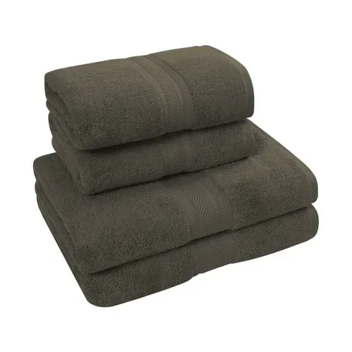 Ensemble De Bain 4 Pièces (2 Draps De Bain + 2 Serviettes De Toilette)   Noisette Luxury