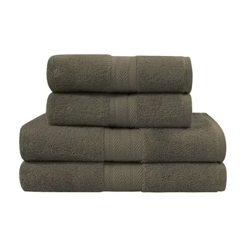 Ensemble De Bain 4 Pièces (2 Draps De Bain + 2 Serviettes De Toilette)   Noisette Luxury