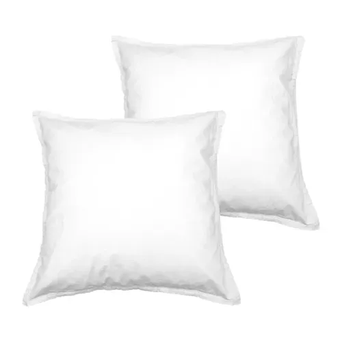 Parure Housse De Couette 260x240 Cm Avec 2 Taies 65x65 Cm En Coton Blanc Studio