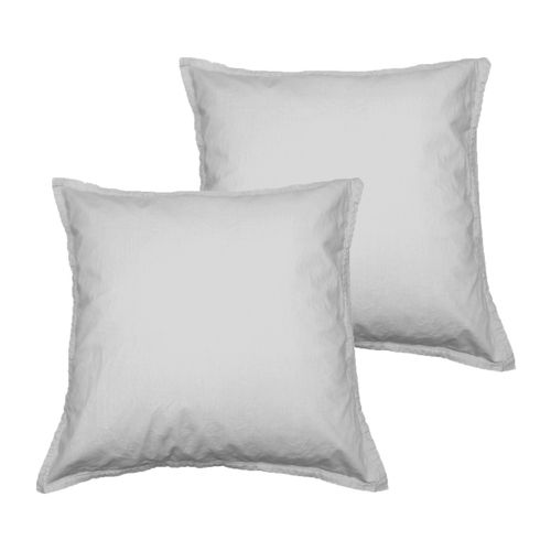 Parure Housse De Couette 260x240 Cm Avec 2 Taies 65x65 Cm En Coton Gris Perle Studio
