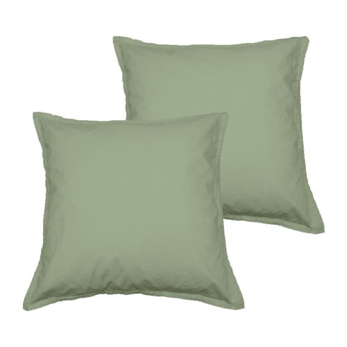 Parure Housse De Couette 260x240 Cm Avec 2 Taies 65x65 Cm En Coton Sauge Studio