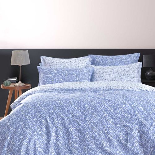 Parure Housse De Couette Satin + 2 Taies 65x65 Cm  240x220 Cm Cobalt Impatience