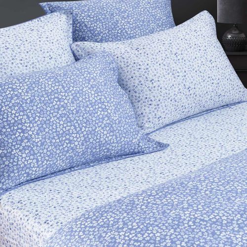 Parure Housse De Couette Satin + 2 Taies 65x65 Cm  240x220 Cm Cobalt Impatience