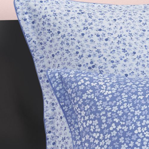 Parure Housse De Couette Satin + 2 Taies 65x65 Cm  240x220 Cm Cobalt Impatience