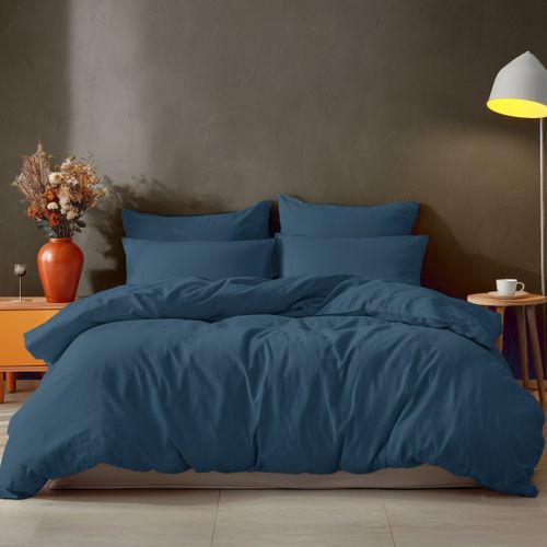 Drap Housse En Coton Bonnet 30 Cm 160x200 Cm Denim Studio