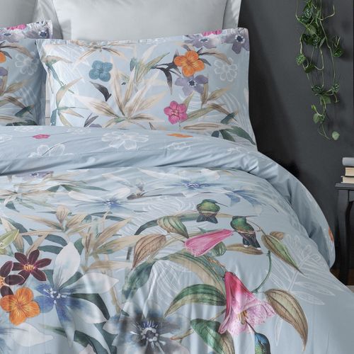 Parure De Lit Avec 2 Taies 65x65 Cm En Percale  140x200 Cm Bleu Arctic Birdie
