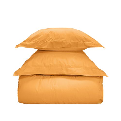 Parure Housse De Couette 140x200 Avec 2 Taies 50x70 Cm En Coton Caramel Studio