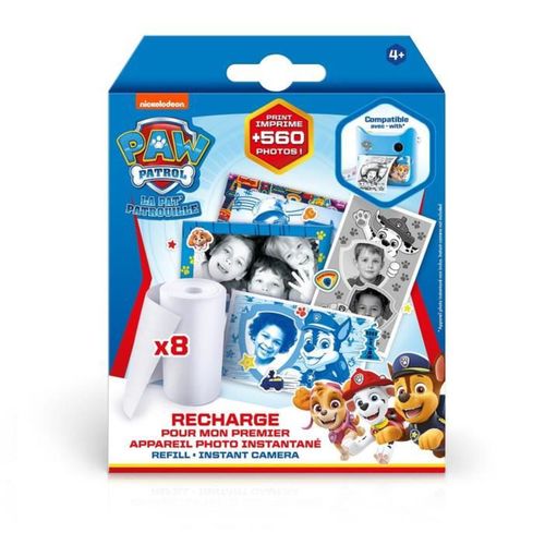 Recharge Appareil Photo Instantané Pat'patrouille – 8 Rouleaux Thermiques, Stickers et Cadres
