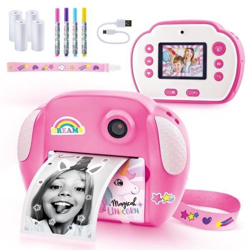 Appareil Photo Instantané Junior Thème Licorne - Impressions N/b, Rechargeable