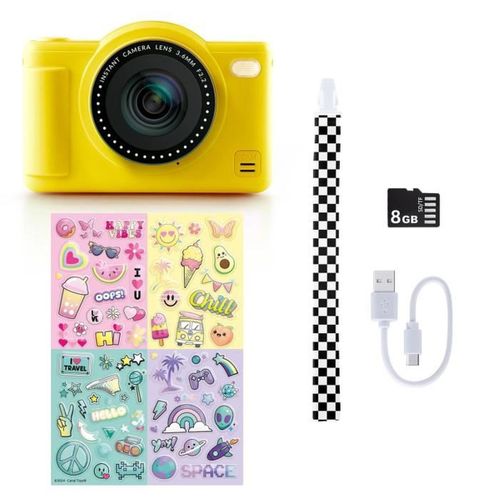 Appareil Photo Numérique Mini Pop Colour - Jaune, 32mp, 32go Inclus