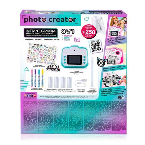 Appareil Photo Instantané Rechargeable Rose Pour Enfants — Imprime +250 Photos