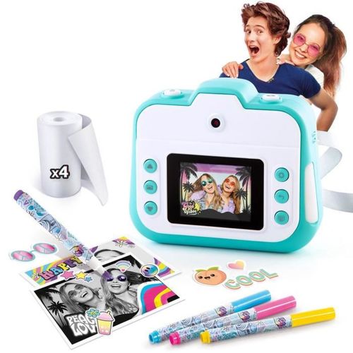 Appareil Photo Instantané Rechargeable Rose Pour Enfants — Imprime +250 Photos