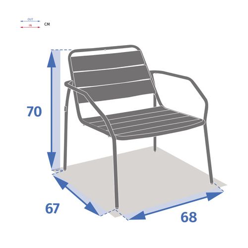 Fauteuil Salon Extérieur Métal Phuket Vert Laurier Hespéride