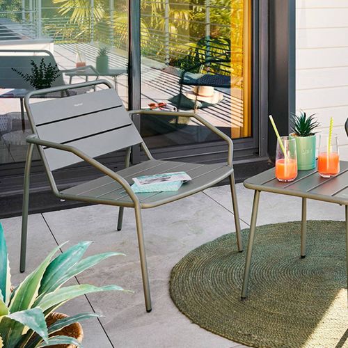 Fauteuil Salon Extérieur Métal Phuket Vert Laurier Hespéride