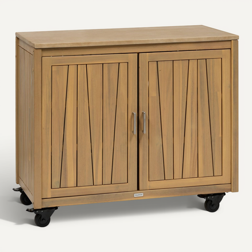 Cuisine D'extérieur En Acacia Et Aluminium 2 Portes Magma - Marron