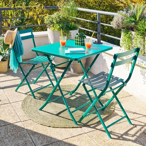 Table De Jardin Pliante Carrée 2 Places Greensboro - Opale