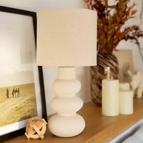 Lampe de chevet H. 42 cm ALITHA Blanc