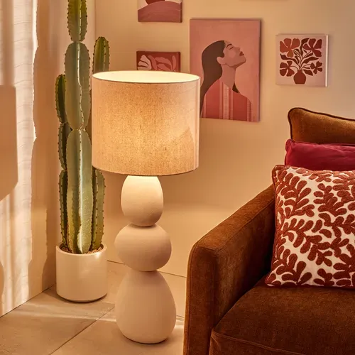 Lampadaire 3 galets H. 100 cm ALITHA Beige