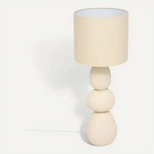 Lampadaire 3 galets H. 100 cm ALITHA Beige vue de face