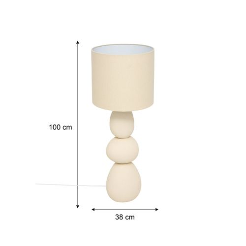 Lampadaire 3 galets H. 100 cm ALITHA Beige