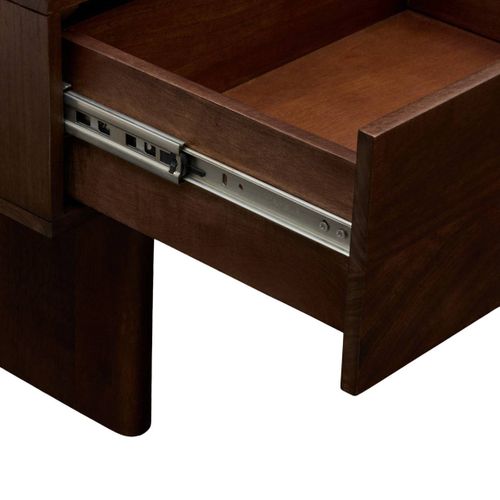Table Basse Rectangulaire 2 Tiroirs 2 Niches Nyero 60x109cm Marron