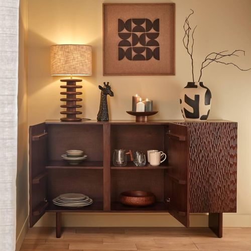 Buffet 3 Portes Nyero 90x150cm Marron