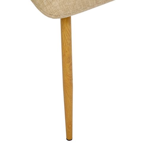 Chaise Tissu Sirac Lin Pieds Métal Effet Bois Atmosphera