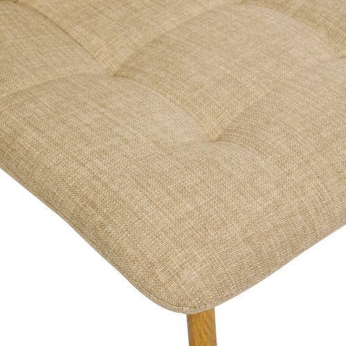 Chaise Tissu Sirac Lin Pieds Métal Effet Bois Atmosphera