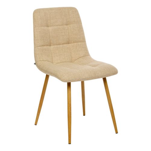 Chaise Tissu Sirac Lin Pieds Métal Effet Bois Atmosphera