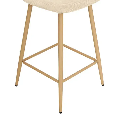 Tabouret De Bar Roka Beige Pieds Métal Effet Bois