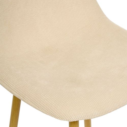 Tabouret De Bar Roka Beige Pieds Métal Effet Bois