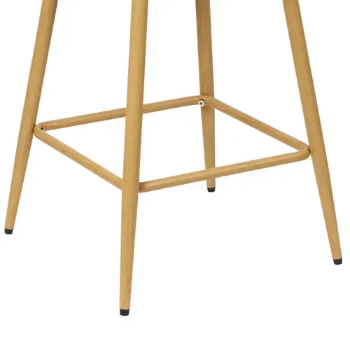 Tabouret De Bar Roka Beige Pieds Métal Effet Bois