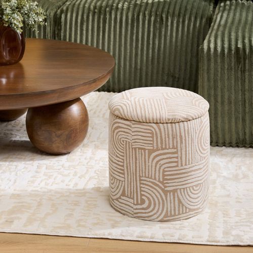 Pouf Coffre D31 Cm Nubo Chenille Beige
