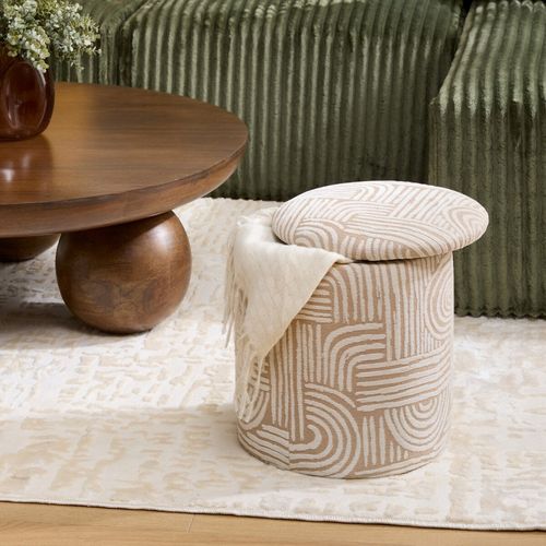 Pouf Coffre D31 Cm Nubo Chenille Beige
