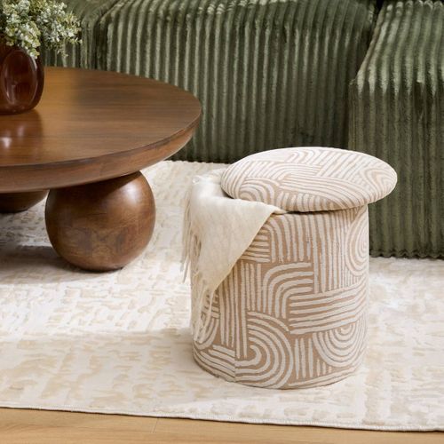 Pouf Coffre D31 Cm Nubo Chenille Beige