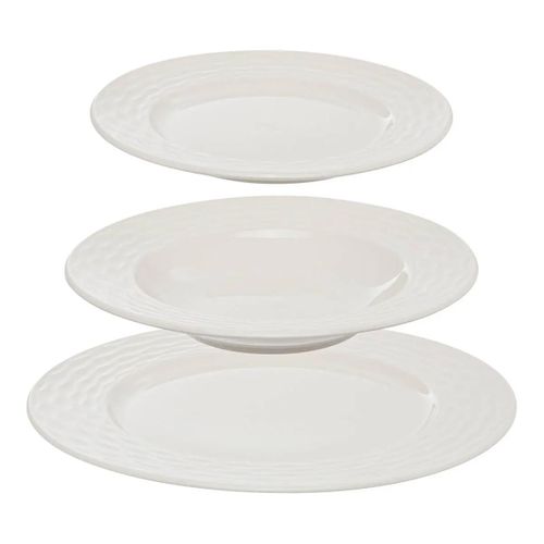Service De Table 12 Pièces "paloma" 27cm Blanc