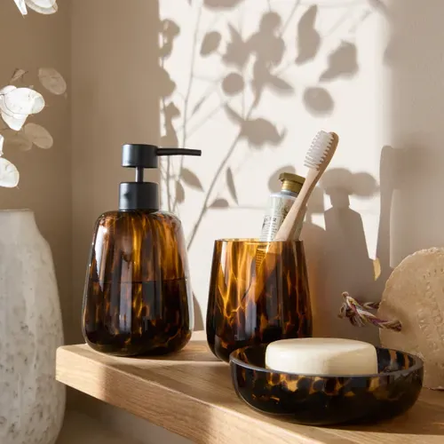 Gobelet salle de bain DOTTY Noir / Marron vue d'ambiance 1