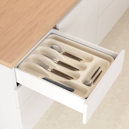 Range-couverts Poly Extensible 6 Compartiments Beige