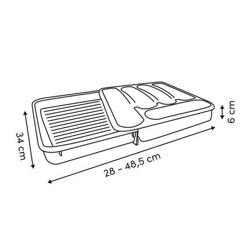Range-couverts Poly Extensible 6 Compartiments Beige