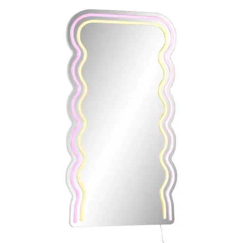 Miroir néon LED H. 60 cm LILA Multicolore
