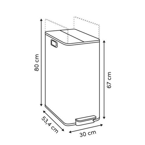 Poubelle Delta Avec Pedale 2x28l Inox