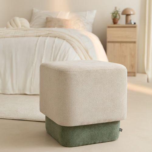 Lot de 2 poufs DOKI Gris - vert