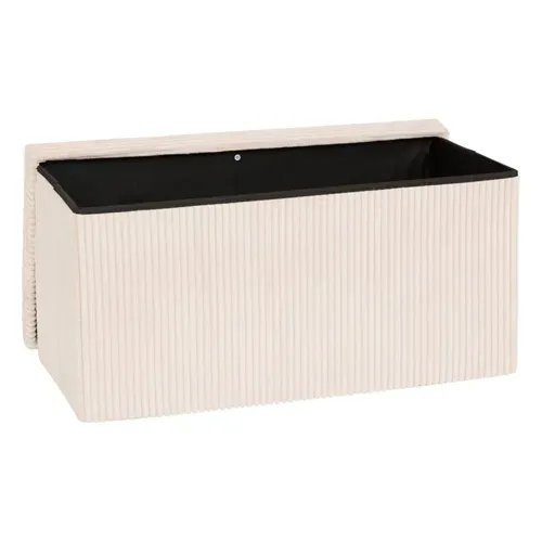 Pouf Pliant Double Arum Côtelé 76 X 38 Cm Ivoire