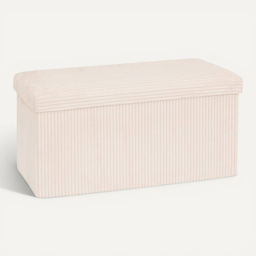 Pouf Pliant Double Arum Côtelé 76 X 38 Cm Ivoire