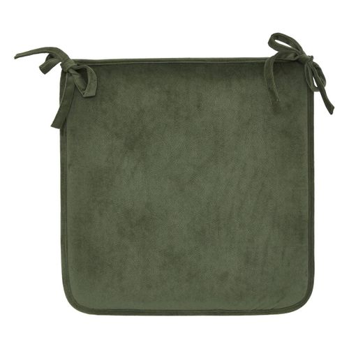 Galette De Chaise Lilou Vert Kaki 38x38cm