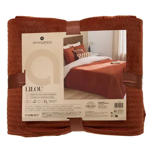 Dessus de lit 240x260+2 taies LILOU Terracotta