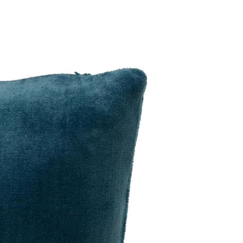 Coussin En Flanelle Uni "ollis" 38x38cm Bleu égéen