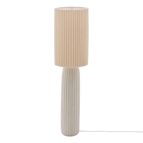 Lampadaire Cylindrique En Grès Kenan - Beige