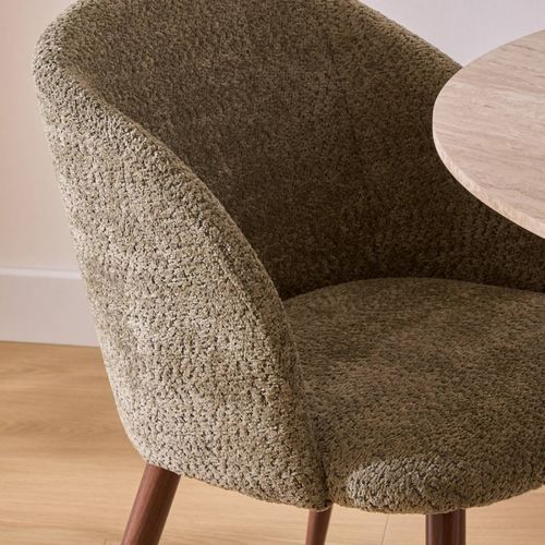 Chaise tissu CELESTE Kaki / noyer vue accessoires