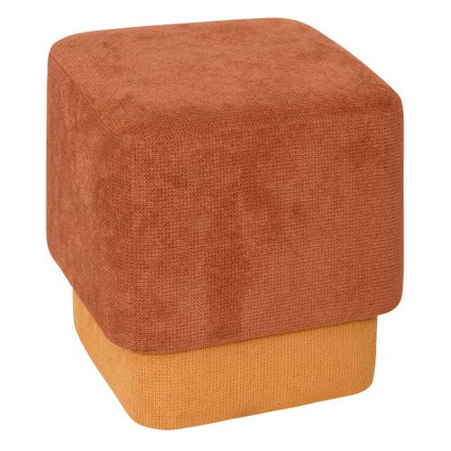 Lot de 2 poufs DOKI Ambre - ocre vue de face